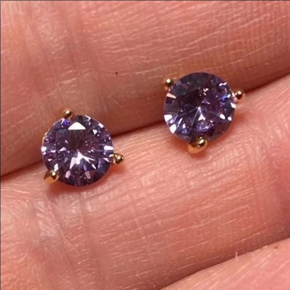 New Martini style purple CZ studs
